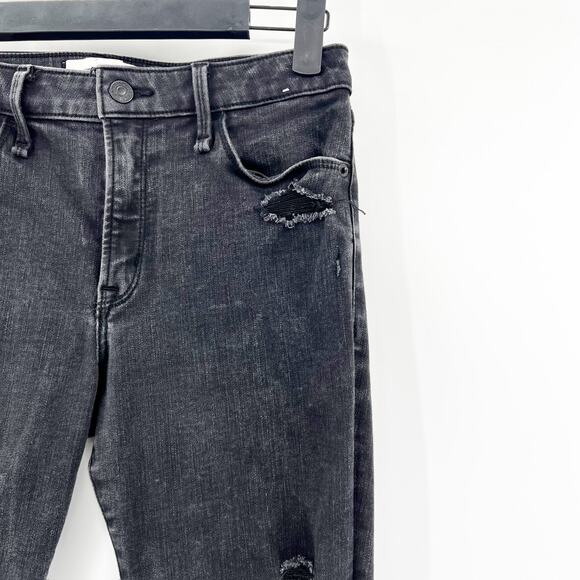 Abercrombie & Fitch Mid Rise Super Skinny Ankle Black Jeans 28/6L - Picture 3 of 6